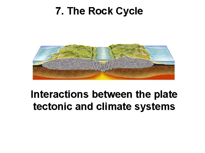 7. The Rock Cycle Interactions between the plate tectonic and climate systems 