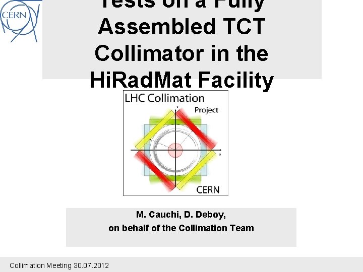 Tests on a Fully Assembled TCT Collimator in the Hi. Rad. Mat Facility M.