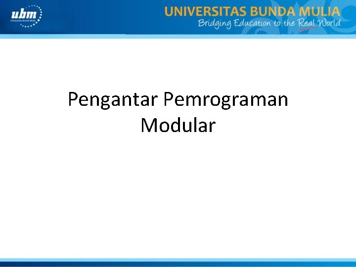 Pengantar Pemrograman Modular 