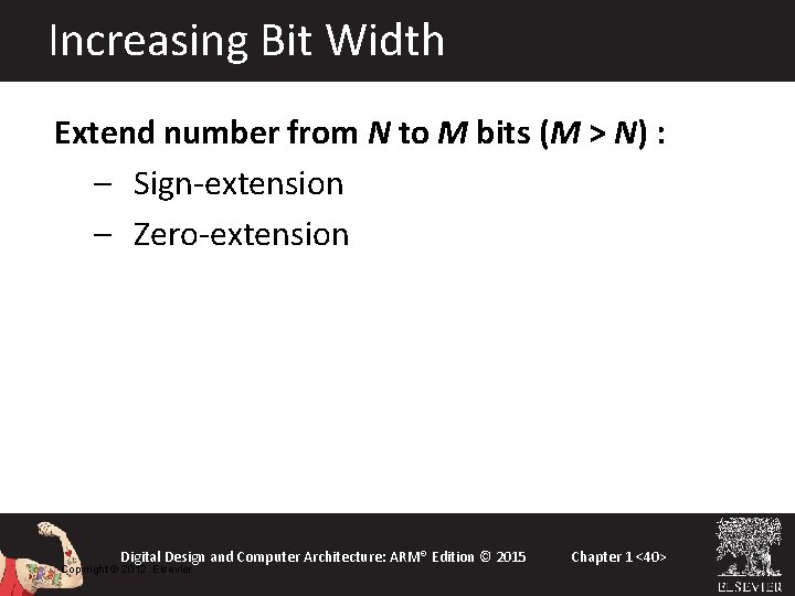 Increasing Bit Width Extend number from N to M bits (M > N) :