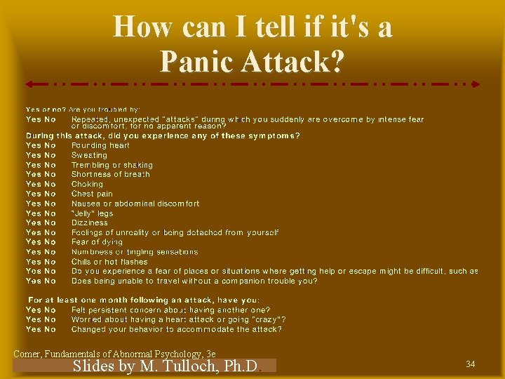How can I tell if it's a Panic Attack? Comer, Fundamentals of Abnormal Psychology, How can I tell if it's a Panic Attack? Comer, Fundamentals of Abnormal Psychology,