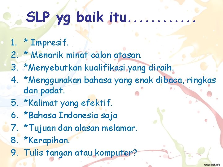 SLP yg baik itu. . . 1. 2. 3. 4. 5. 6. 7. 8.