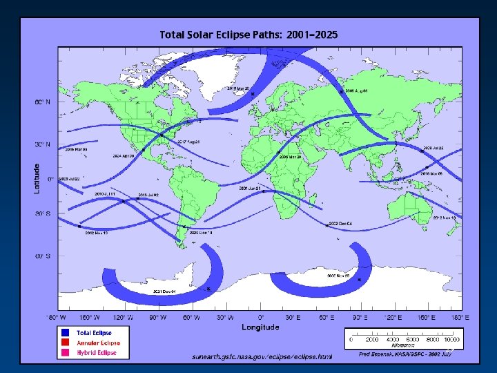 Total and annular eclipse paths, 2000 - 2020 29 