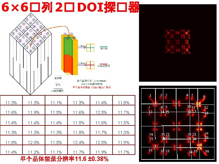 6× 6�列 2� DOI探�器 11. 3% 11. 1% 11. 3% 11. 4% 11. 8%