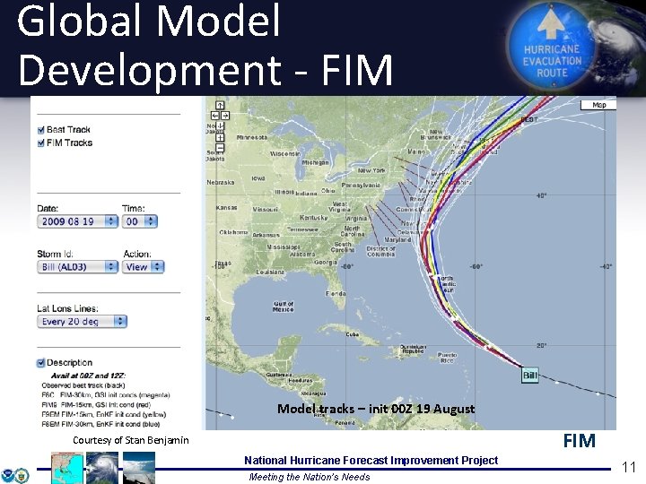 Global Model Development - FIM Model tracks – init 00 Z 19 August FIM