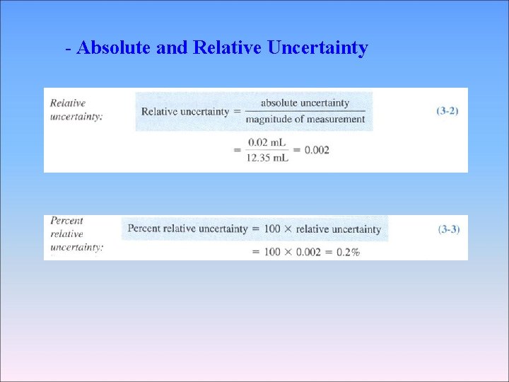 - Absolute and Relative Uncertainty 