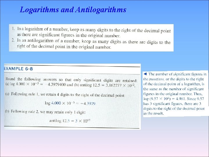 Logarithms and Antilogarithms 