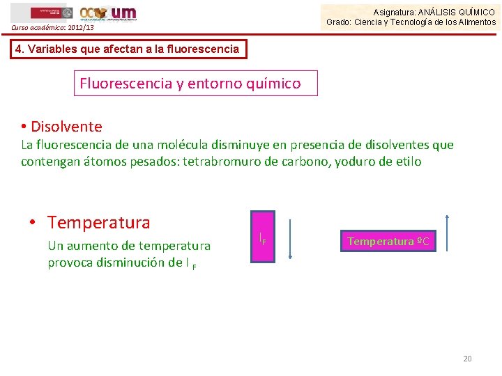 Asignatura: ANÁLISIS QUÍMICO Grado: Ciencia y Tecnología de los Alimentos Curso académico: 2012/13 4.