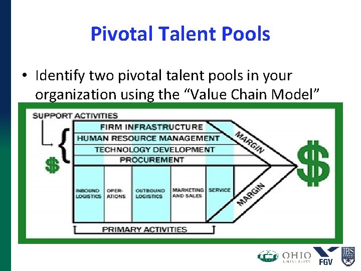 Pivotal Talent Pools • Identify two pivotal talent pools in your organization using the Pivotal Talent Pools • Identify two pivotal talent pools in your organization using the