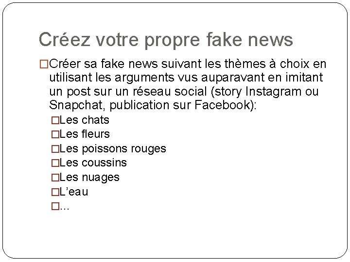 Créez votre propre fake news �Créer sa fake news suivant les thèmes à choix