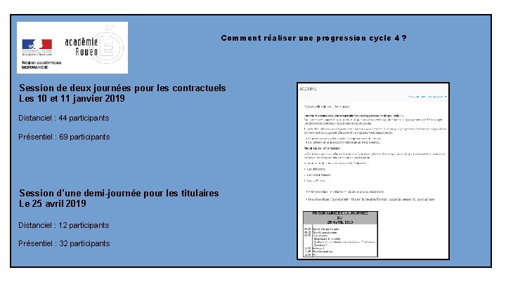 Comment réaliser une progression cycle 4 ? Session de deux journées pour les contractuels