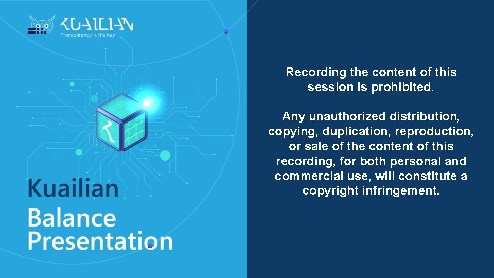 Recording the content of this session is prohibited. Any unauthorized distribution, copying, duplication, reproduction,