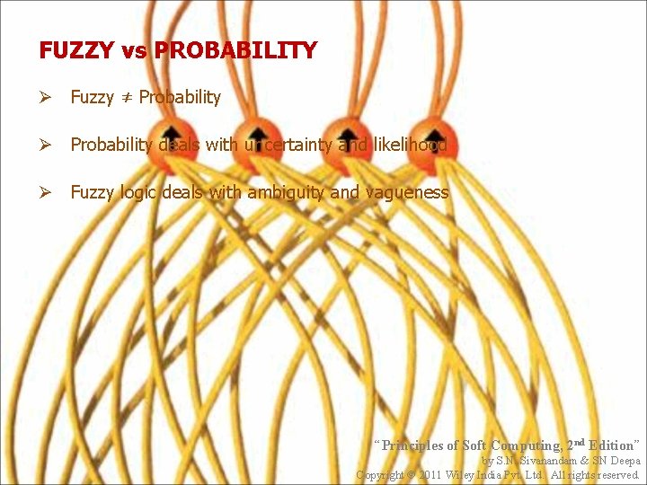 FUZZY vs PROBABILITY Ø Fuzzy ≠ Probability Ø Probability deals with uncertainty and likelihood