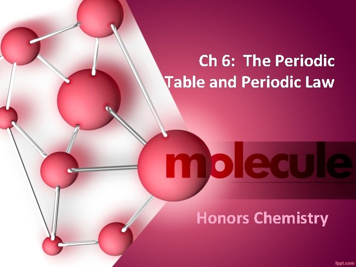 Ch 6: The Periodic Table and Periodic Law Honors Chemistry 