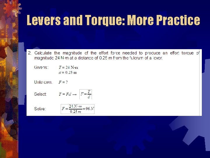 Levers and Torque: More Practice 