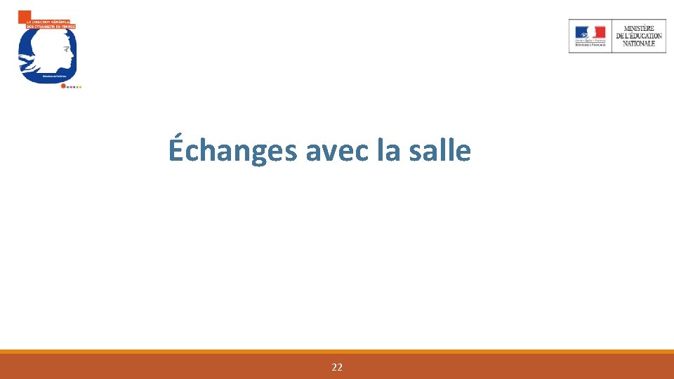 Échanges avec la salle 22 