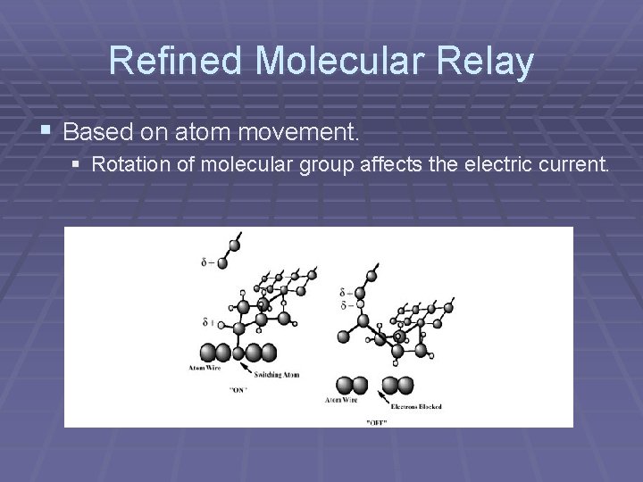 Refined Molecular Relay § Based on atom movement. § Rotation of molecular group affects Refined Molecular Relay § Based on atom movement. § Rotation of molecular group affects