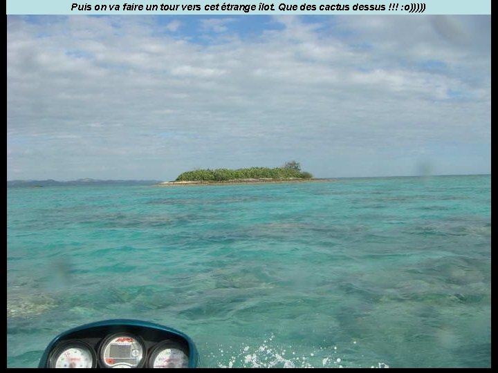 Puis on va faire un tour vers cet étrange îlot. Que des cactus dessus
