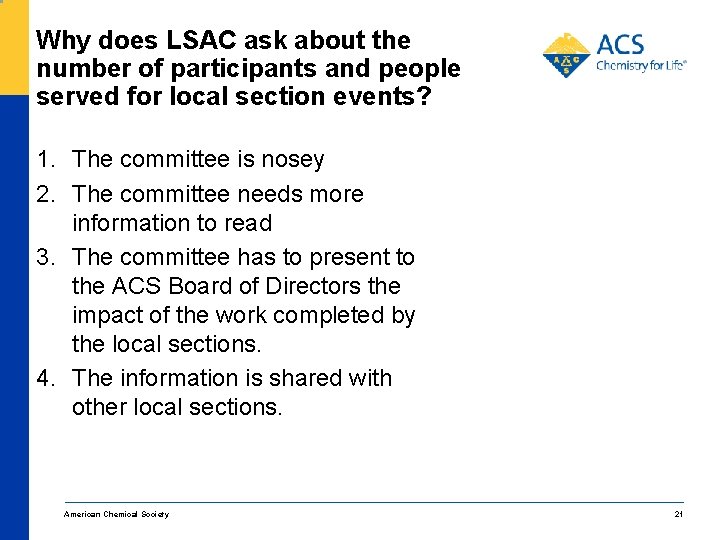 Why does LSAC ask about the number of participants and people served for local