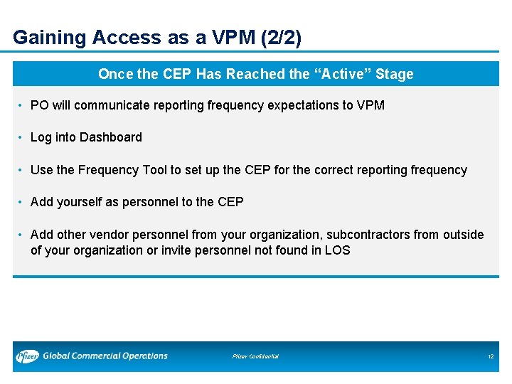 Gaining Access as a VPM (2/2) Once the CEP Has Reached the “Active” Stage Gaining Access as a VPM (2/2) Once the CEP Has Reached the “Active” Stage