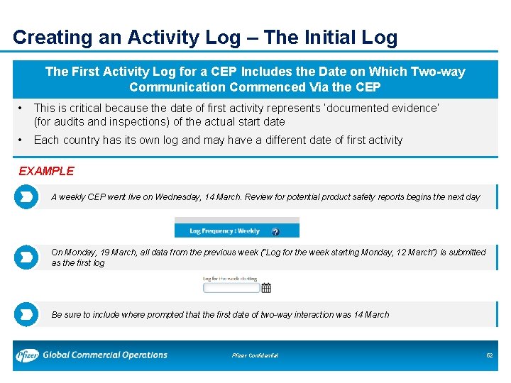 Creating an Activity Log – The Initial Log The First Activity Log for a Creating an Activity Log – The Initial Log The First Activity Log for a