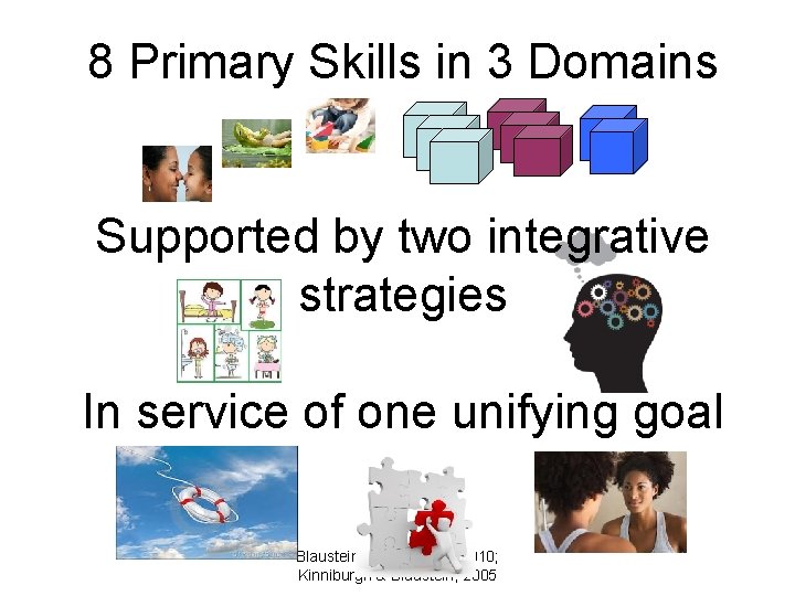 8 Primary Skills in 3 Domains Supported by two integrative strategies In service of
