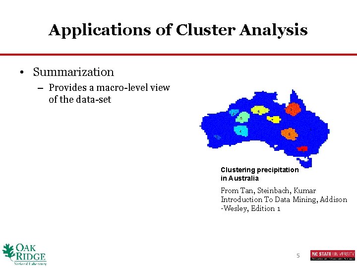 Applications of Cluster Analysis • Summarization – Provides a macro-level view of the data-set