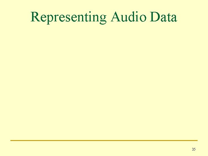 Representing Audio Data 35 