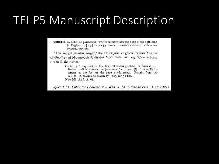 TEI P 5 Manuscript Description 