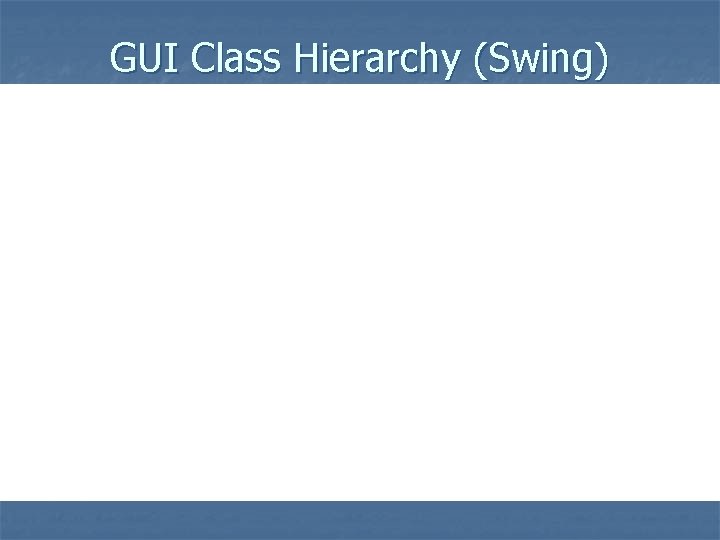 GUI Class Hierarchy (Swing) 