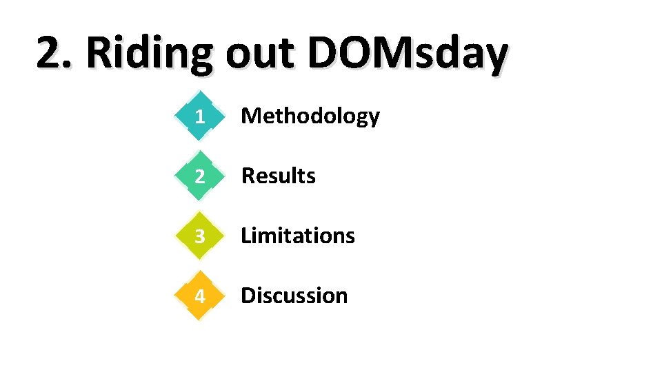 2. Riding out DOMsday 1 Methodology 2 Results 3 Limitations 4 Discussion 