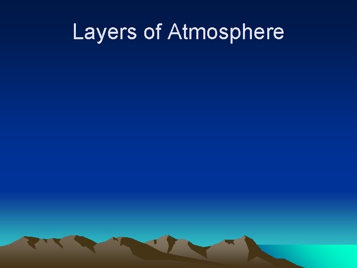 Layers of Atmosphere 