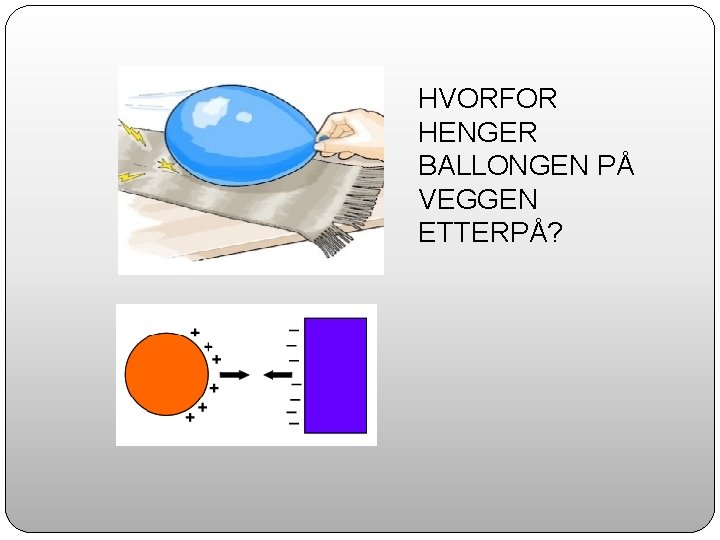 HVORFOR HENGER BALLONGEN PÅ VEGGEN ETTERPÅ? 