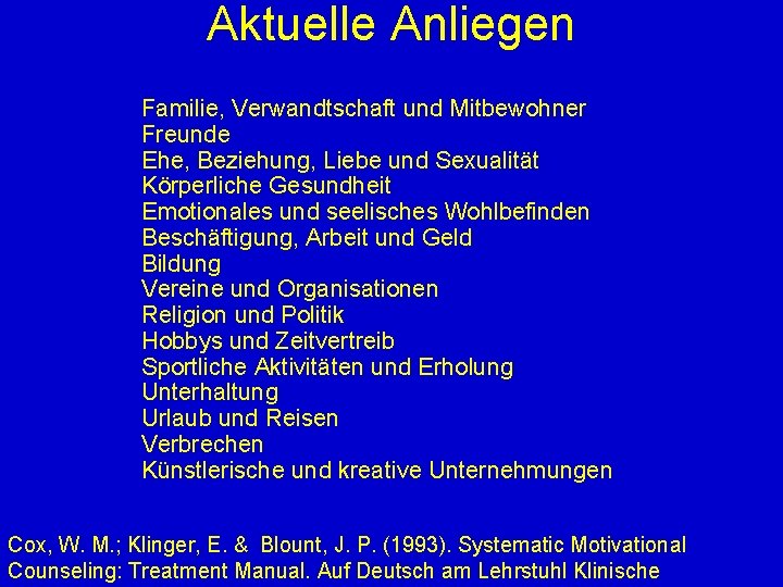 Aktuelle Anliegen v v S v v S v v v S Familie, Verwandtschaft