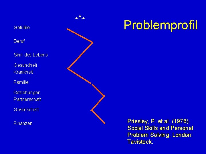 Gefühle Problemprofil X X Beruf X Sinn des Lebens Gesundheit Krankheit Familie X X