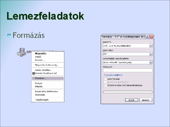 Lemezfeladatok Formázás 