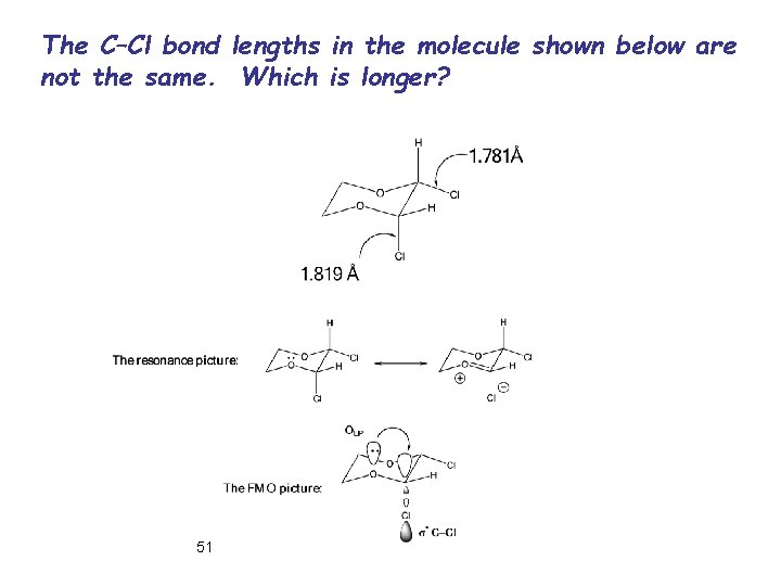 The C–Cl bond lengths in the molecule shown below are not the same. Which