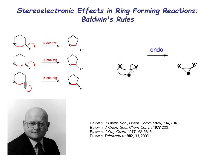 Stereoelectronic Effects in Ring Forming Reactions: Baldwin's Rules Baldwin, J. Chem. Soc. , Chem.