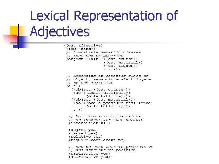 Lexical Representation of Adjectives 