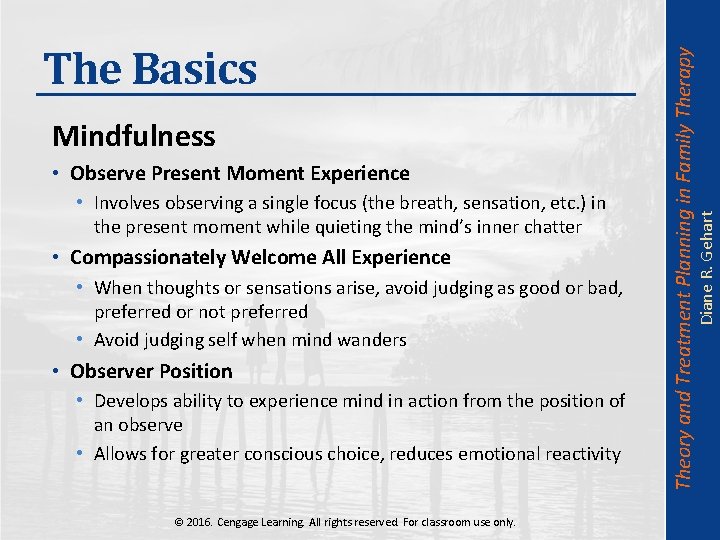  • Observe Present Moment Experience • Involves observing a single focus (the breath,