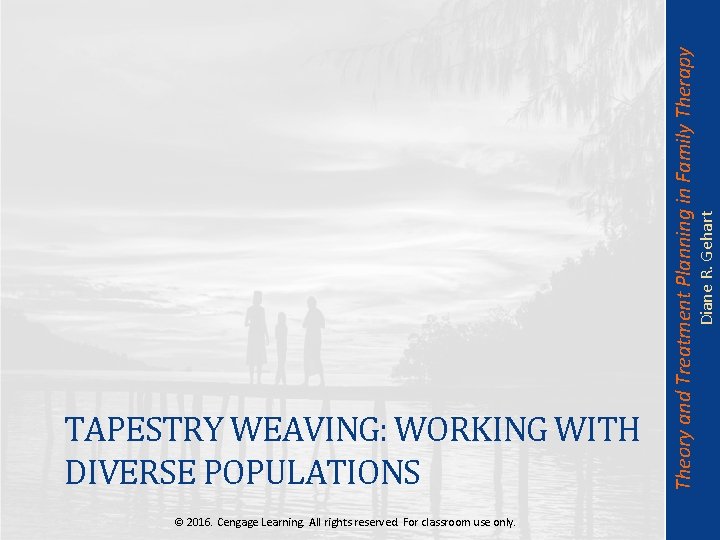 Diane R. Gehart Theory and Treatment Planning in Family Therapy TAPESTRY WEAVING: WORKING WITH
