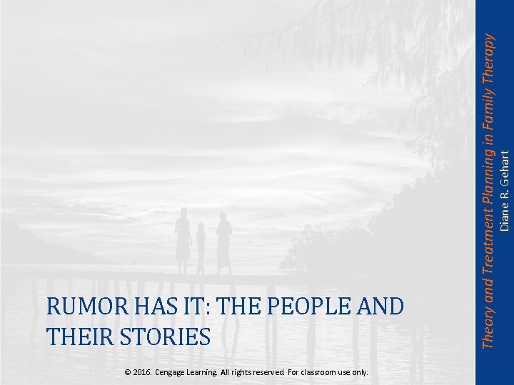 Diane R. Gehart Theory and Treatment Planning in Family Therapy RUMOR HAS IT: THE