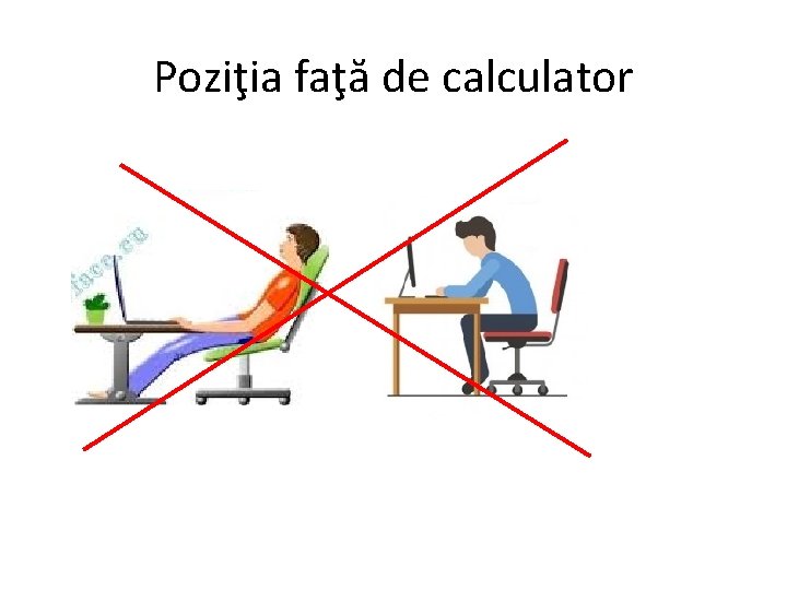 Poziţia faţă de calculator Poziţia faţă de calculator