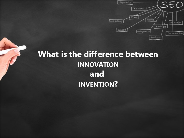 What is the difference between INNOVATION and INVENTION? 