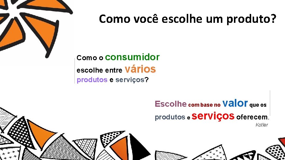 Como você escolhe um produto? Como o consumidor escolhe entre vários produtos e serviços?