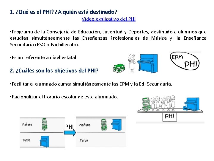 1. ¿Qué es el PHI? ¿A quién está destinado? Vídeo explicativo del PHI •