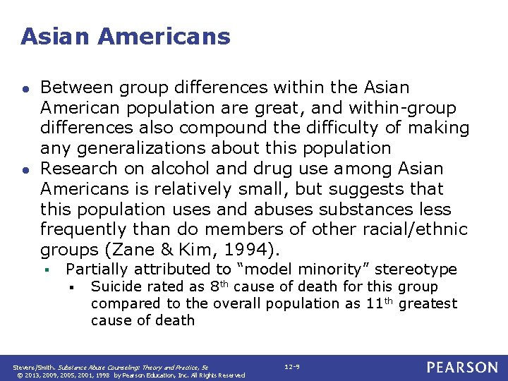 Asian Americans Between group differences within the Asian American population are great, and within-group