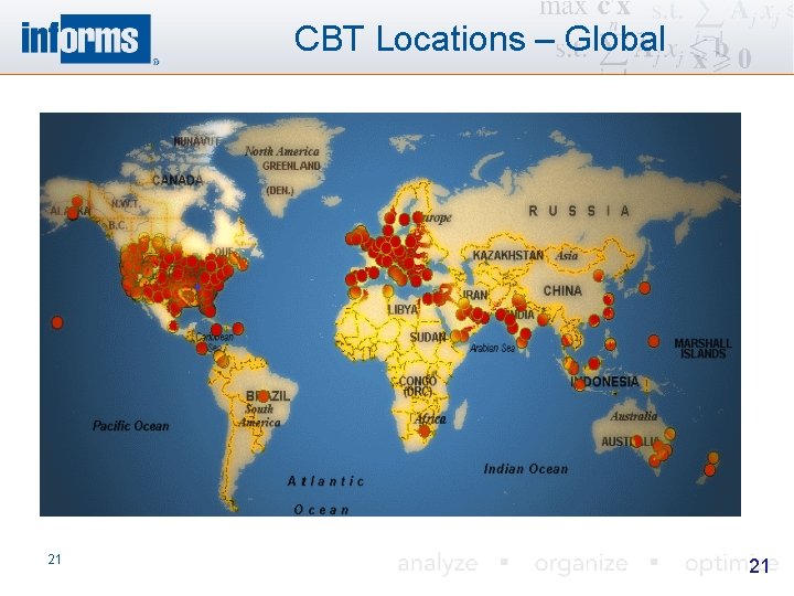 CBT Locations – Global 21 21 