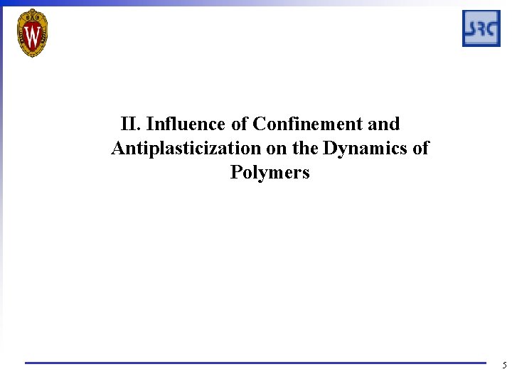 II. Influence of Confinement and Antiplasticization on the Dynamics of Polymers 5 