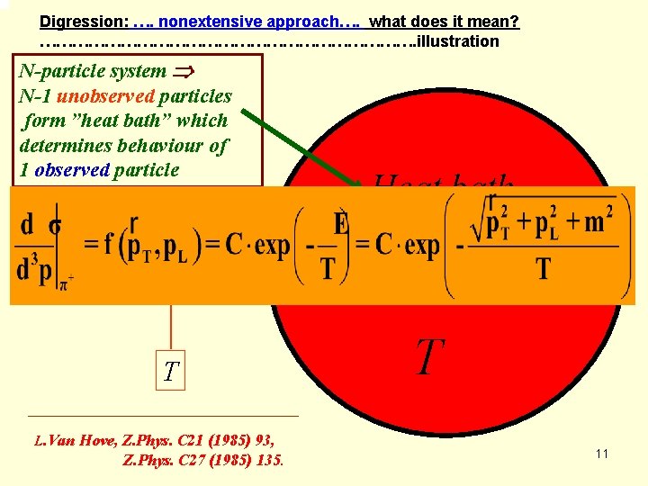 Digression: …. nonextensive approach…. what does it mean? ………………………………. illustration N-particle system N-1 unobserved